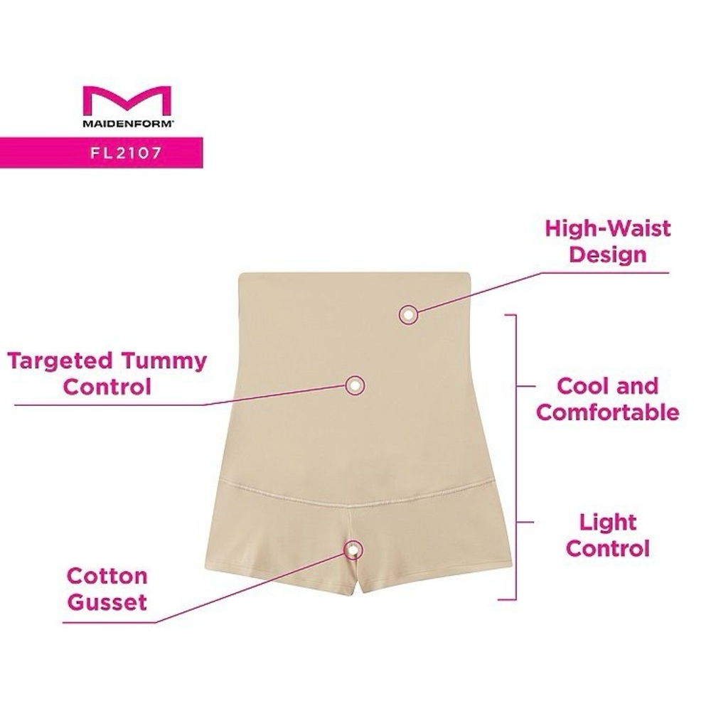 Maidenform Tan Shapewear with Tummy Control and Boy Shorts